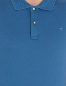 Koyu Mavi Slim Fit Polo Yaka Merserize Ti__rt