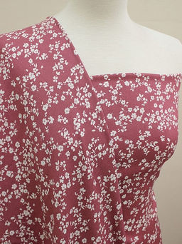 Штапель Цветочный вихрь цв.лилово-розовый, СОРТ2, ш.1.45м, вискоза-100%, 100гр/м.кв - Купава фото 10