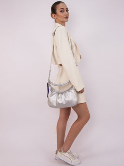 LACCOMA сумка Долорес-ЛЦ802-серебристый эко кожа хлопок  фото 10