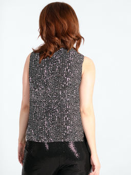 Топ с пайетками серебро - Almond фото 2