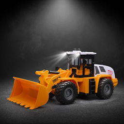 Бульдозер "Строитель" (свет, звук) в коробке (желтый)