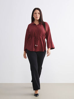 B?y?k Beden Dar Fit ?spanyol Pa?a Kad?n Pantolon