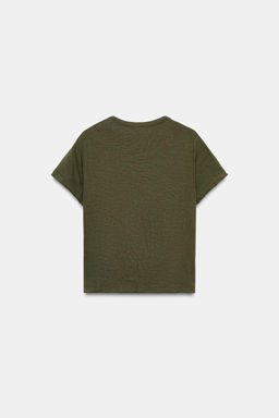 CAMISETA ALGOD?N MANGA CORTA / Khaki - Zara фото 7