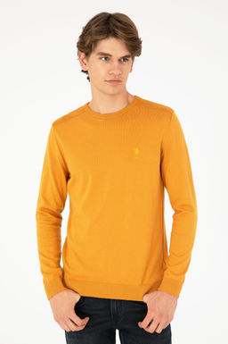 Мужской горчичный базовый свитер - U.s. polo assn фото 3