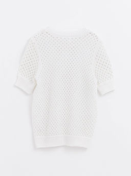 CONTE Фактурный джемпер в крупную сетку из пряжи с хлопком LDK 125 off-white