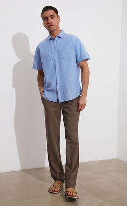 Рубашка к/р лен F111-0450 jeans - Fine joyce фото 4