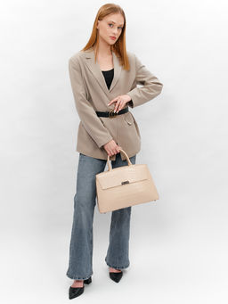 LACCOMA сумка НИ8099-бежевый натуральная кожа хлопок