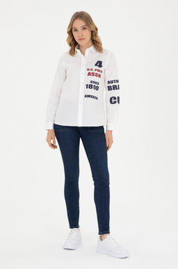 U. S. Polo Assn / Женская белая рубашка с длинным рукавом - U.s. polo assn фото 11