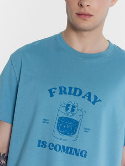 Футболка мужская синяя с печатью лазурный берег +печать 111742 - Mark formelle фото 4