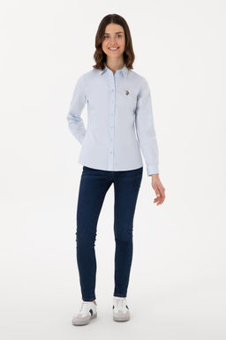 Kad_n A__k Mavi Uzun Kollu Basic G_mlek Sepette S_rpriz _ndirim - U.s. polo assn фото 4