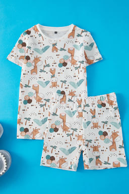 Cok Renkli K?z Cocuk %100 Pamuklu Hayvan Bask?l? Alt Ust Pijama Tak?m? TKDSS25PT00013 - Trendyolmilla фото 2