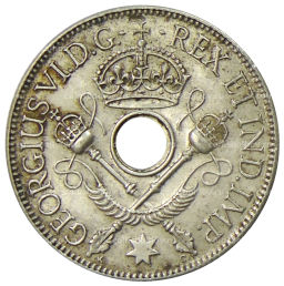 Монета 1 шиллинг 1938 года Британская Новая Гвинея