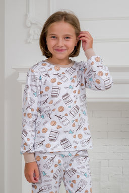 Пижама подростковая из интерлока Потешка молоко бежевый