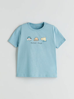 Bask?l? Erkek Bebek Ti??rt ve ?ort 3l? Tak?m