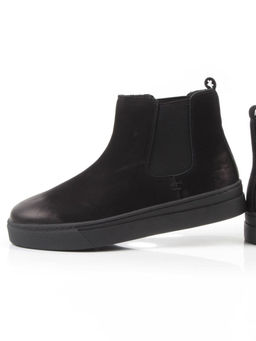 05-X30311A-1 BLACK Ботинки демисезонные мужские (натуральная кожа, байка)