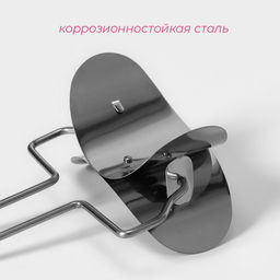 Ролик для вырезания кругов из теста Доляна, d=10.5, серебристый  фото 2