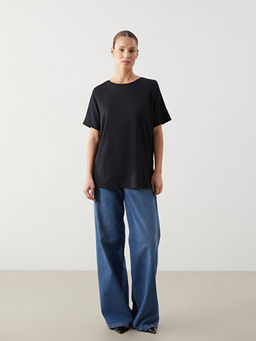 Bisiklet Yaka D?z Kad?n Ti??rt