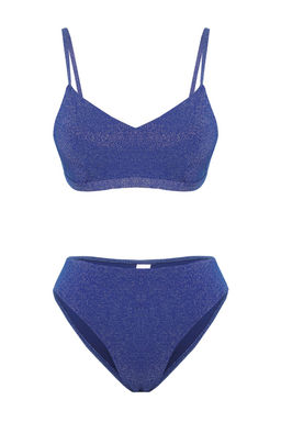 TRENDYOLMILLA Saks Bralette Simli Regular Core Bikini Tak?m? TBESS25BT00109 фото 14