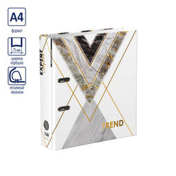 Expert Complete Регистратор ламинир. Wood&Stone 75 мм 10 шт. Trend A4 арочный механ. глянцевый мрамор EC752701