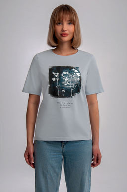 Арт. 31112 Футболка женская 44-52 (5 шт) Цвет:небесный - Калинка фото 12