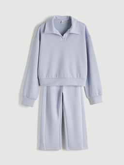 Спортивный костюм для девочки с воротником-поло