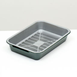 Туалет средний с сеткой 36×26×6.5 см, серый/зелёный