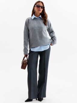 Джемпер женский MINAKU: Knitwear collection, светло-серый, размер 46-48  фото 26