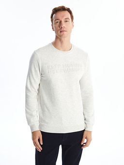 Bisiklet Yaka Uzun Kollu Erkek Kal?n Sweatshirt