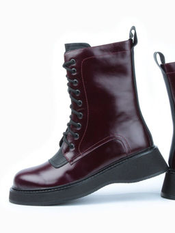 01-C1115-2 VINOUS Ботинки демисезонные женские (натуральная кожа, байка)