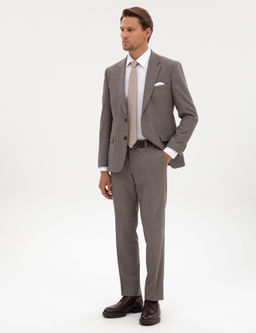 A__k Kahverengi Slim Fit Tak_m Elbise