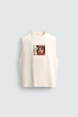 CAMISETA TANK ESTAMPADO C?MIC / Crudo