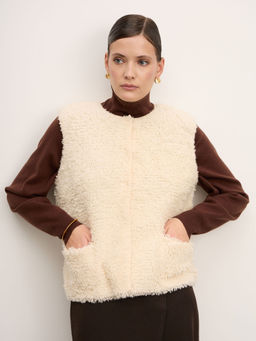 Жилет из кашемира женский 16147 кремовый