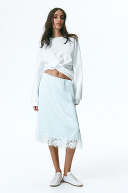 Falda con bajo de encaje - H&m фото 4