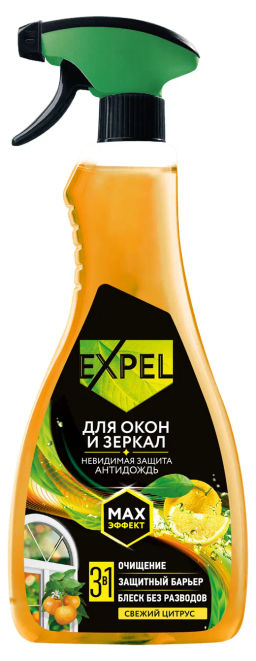 EXPEL спрей д/мытья стeкол и зеркал 450мл МегаБлеск