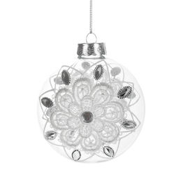 Украшение новогоднее Шар "Кружева" (блок 12), D 8 см, L8 W8 H8 см, 4в.