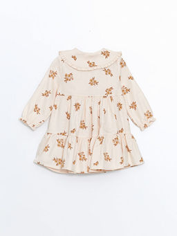 Bebe Yaka ?i?ekli K?z Bebek Elbise