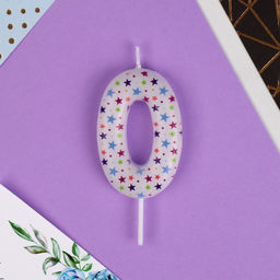 Свеча в торт цифра 0, звёздочки - Страна карнавалия фото 3