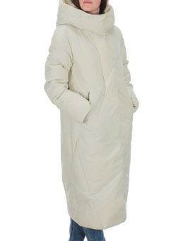 22339 BEIGE Пальто стеганое зимнее женское (200 гр. холлофайбера)
