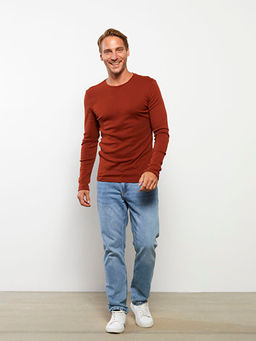 Bisiklet Yaka Uzun Kollu Penye Erkek Ti??rt - Waikiki фото 2