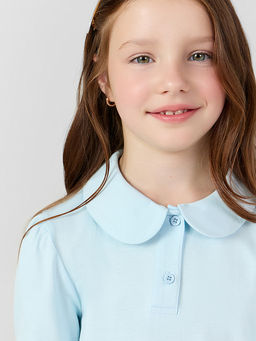 Поло для девочек голубое - Mark formelle фото 5