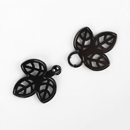 Цена за 2 шт. Декоративная застёжка «Листья», 5,5 × 2,6 см, цвет чёрный