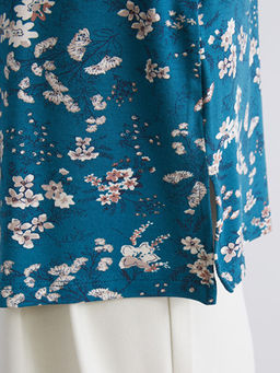 Bisiklet Yaka ?i?ekli Bluz