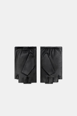 SHORT LEATHER FINGERLESS GLOVES WITH BROOCHES - Zara фото 4
