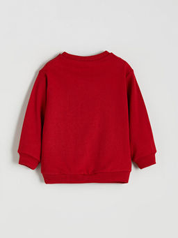 Bisiklet Yaka Bask?l? Erkek ?ocuk Sweatshirt