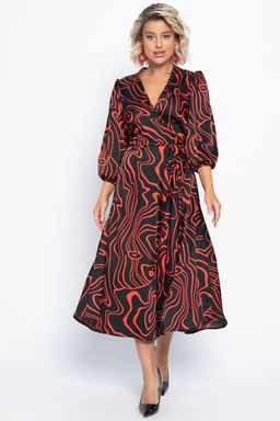 Платье Инна (черно-красное) П15068-13М