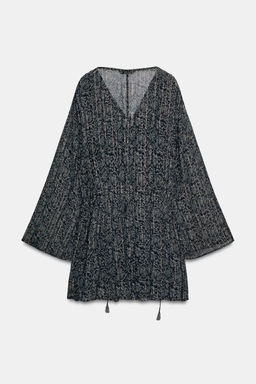 METALLIC THREAD PRINTED DRESS - Zara фото 8