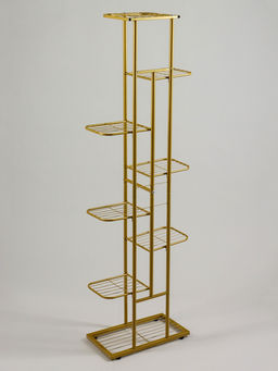 Подставка для цветов Greengo, 8 полок, 43×22×141 см, напольная, металл, цвет золотой
