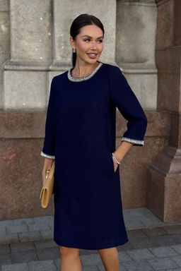 Платье URS 24-377-2 синий  фото 15