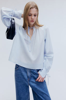Blusa de algodon con lazadas - H&m фото 2