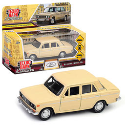 Машина металл ВАЗ-2106 Жигули 12 см, (двери, багаж, бежевый) инерц, в коробке